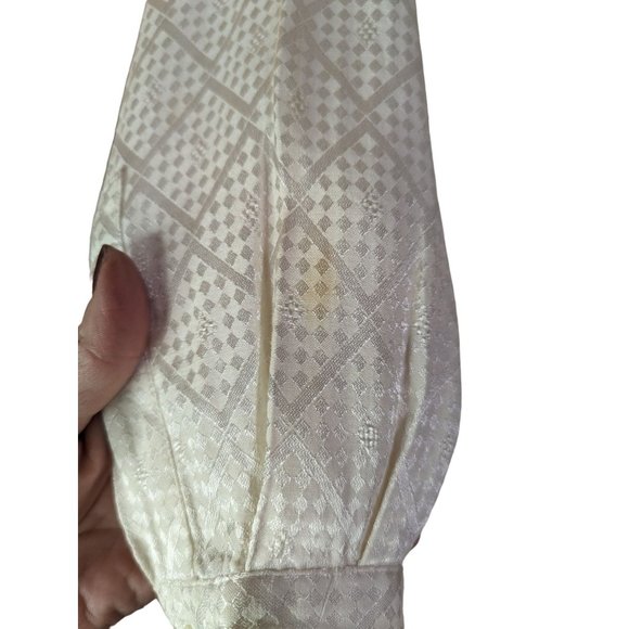 Vintage Liz Claiborne Satin Checkerboard print buttoned down shirt Sz 4 - Picture 3 of 10